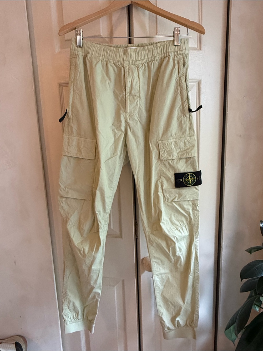 Stone Island Light Cream Cargo Trousers